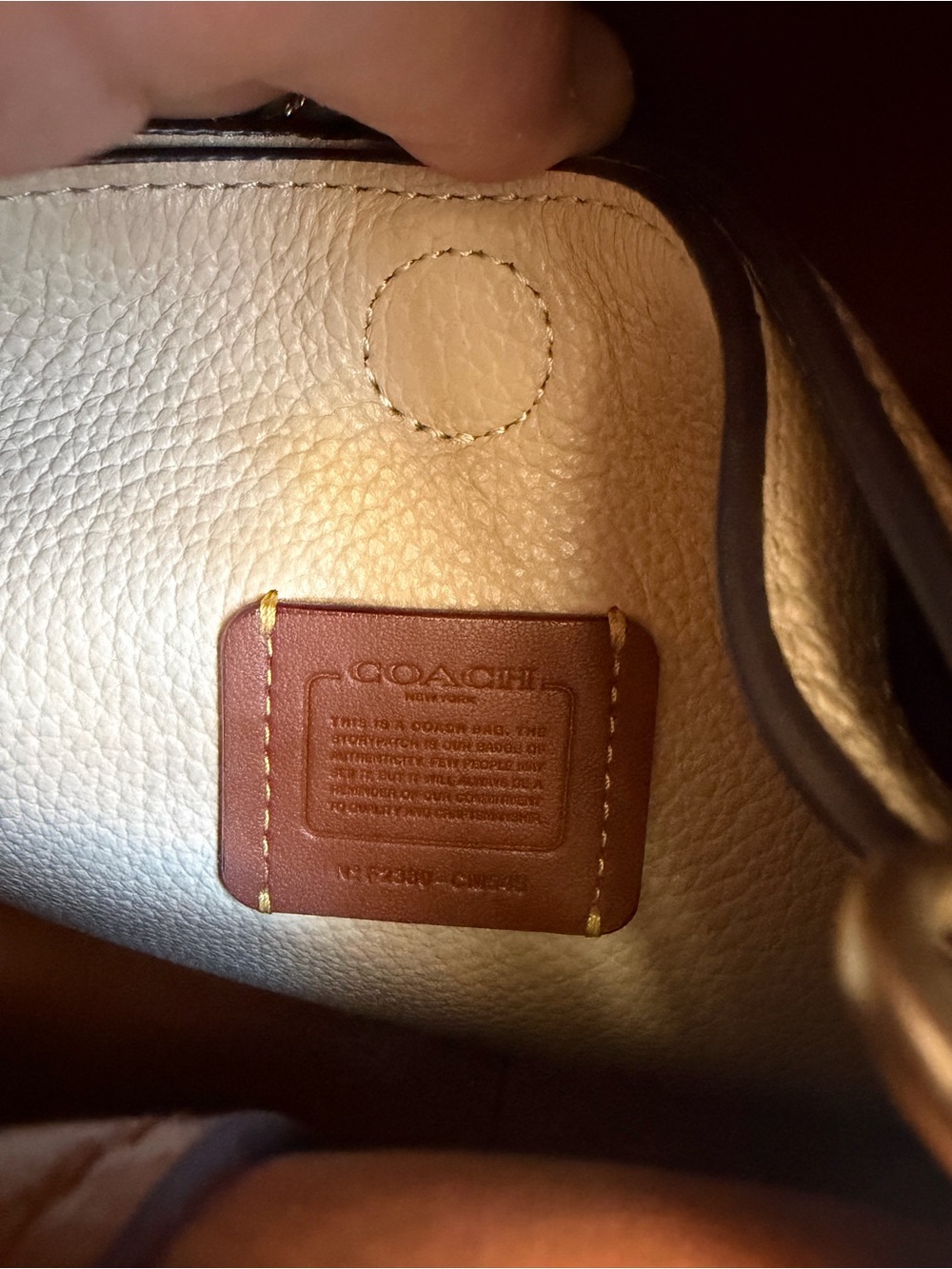 Coach Lana 23 Pebbled Leather Cream Shoulder Bag with Removable Strap - Picture 2 of 9